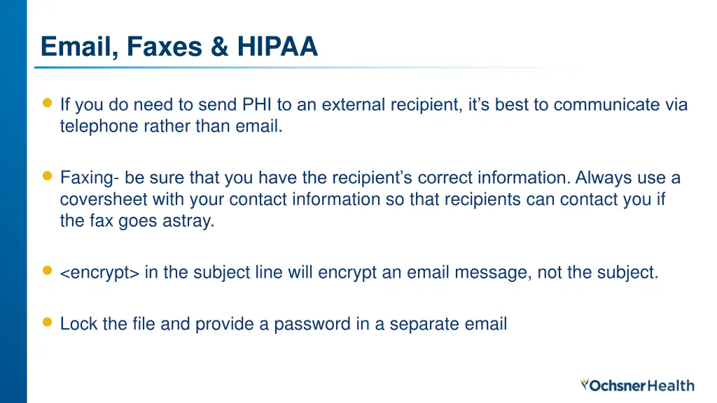 email faxes hipaa
