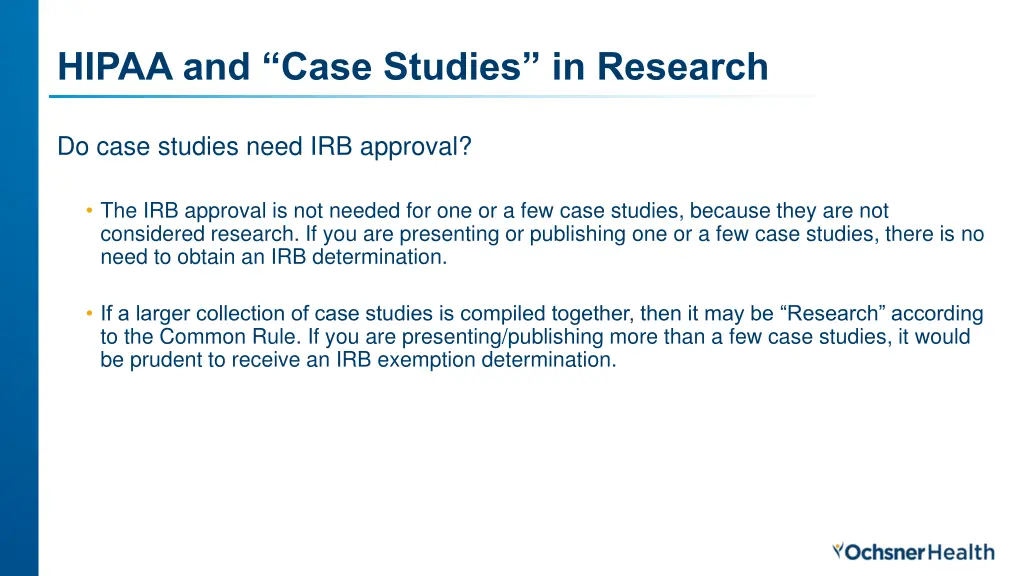 hipaa and case studies in research 1