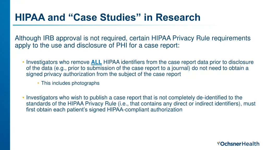 hipaa and case studies in research 2