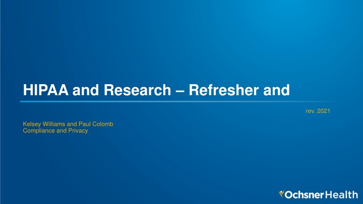 hipaa and research refresher and