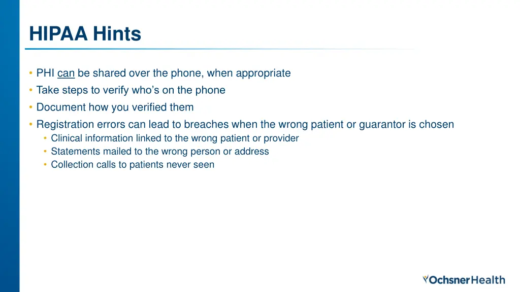 hipaa hints