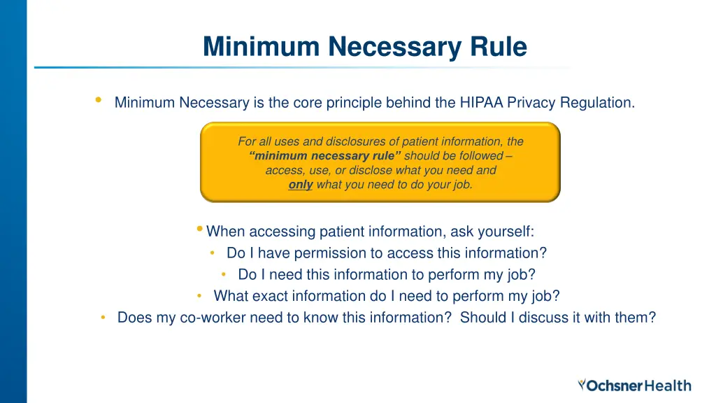 minimum necessary rule