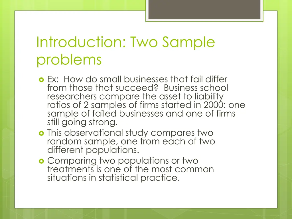 introduction two sample problems