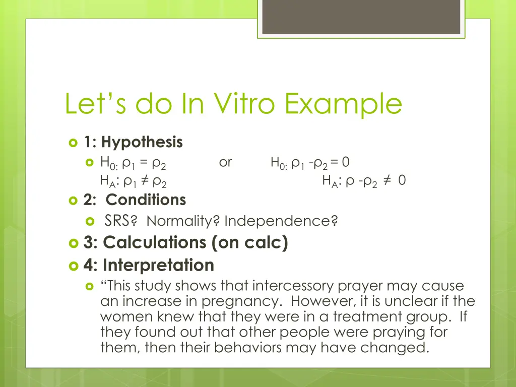 let s do in vitro example