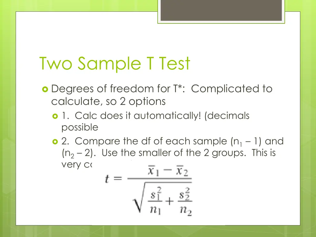 two sample t test