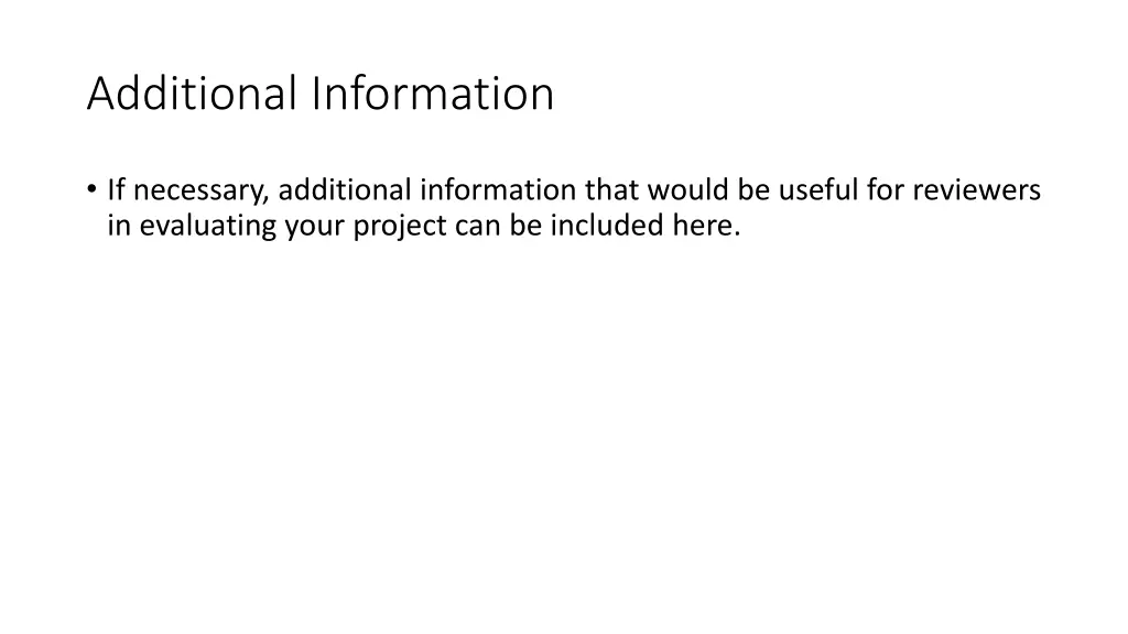 additional information