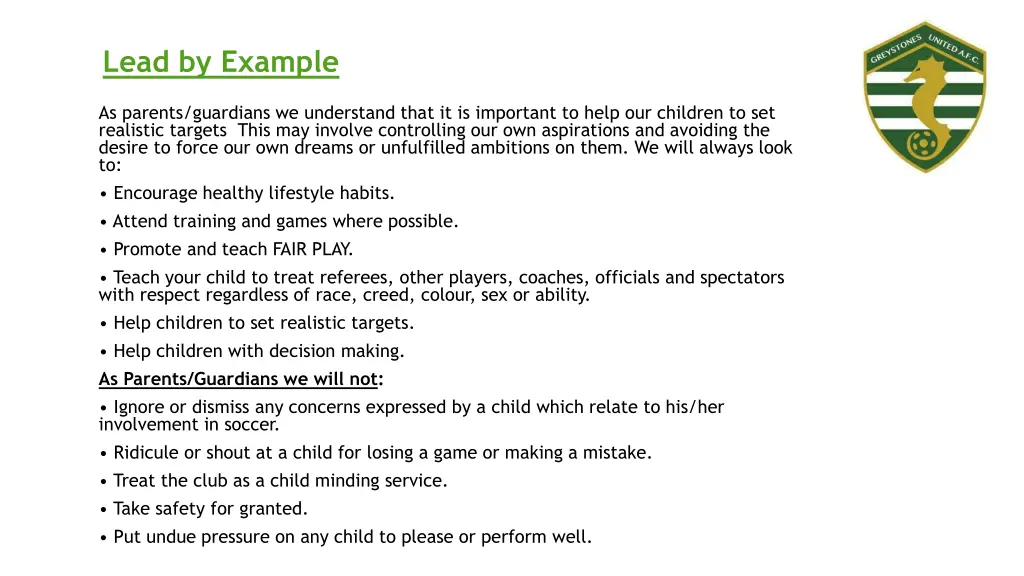 lead by example