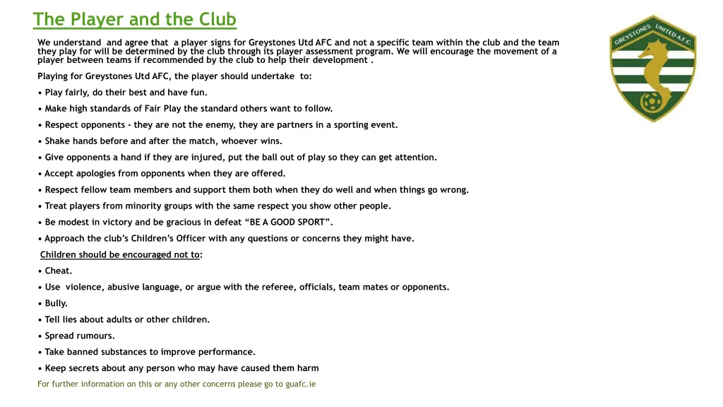 the player and the club