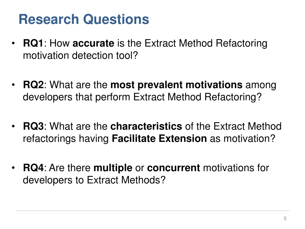 research questions