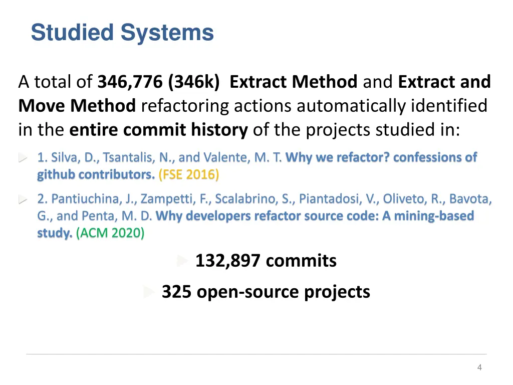 studied systems