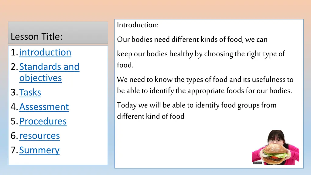 introduction our bodies need different kinds