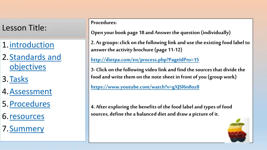 procedures open your book page 18 and answer