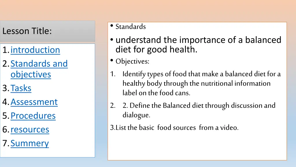 standards understand the importance of a balanced