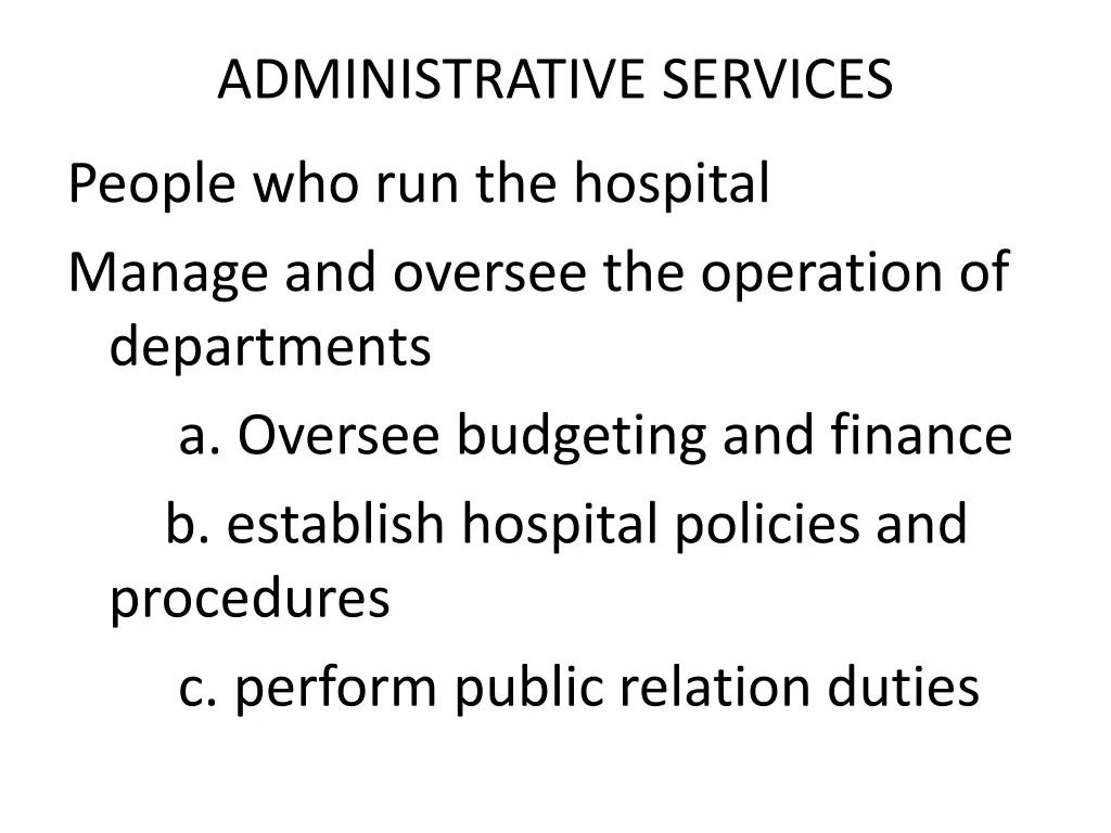 administrative services