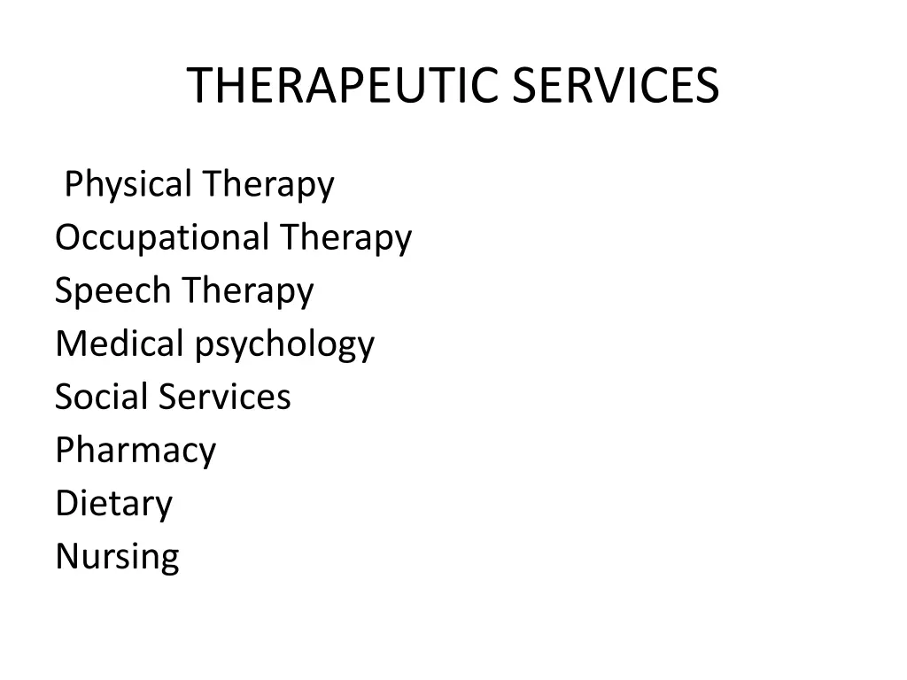 therapeutic services
