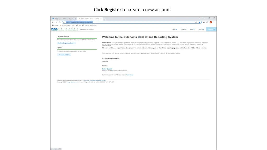 click register to create a new account