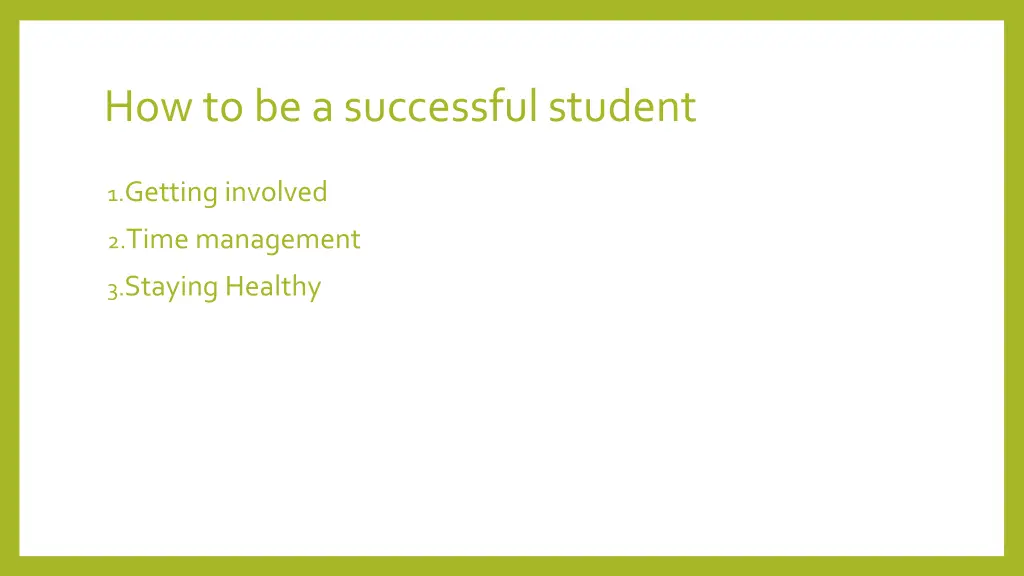 how to be a successful student 1