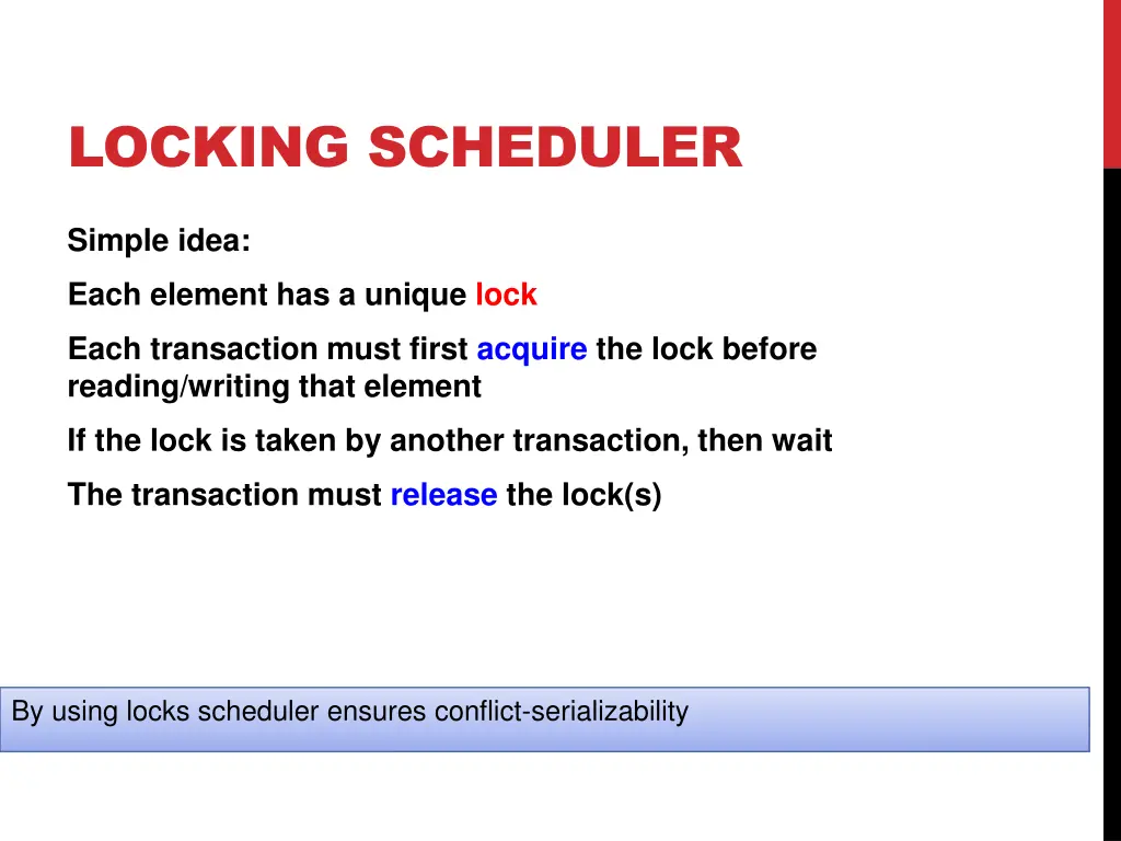 locking scheduler