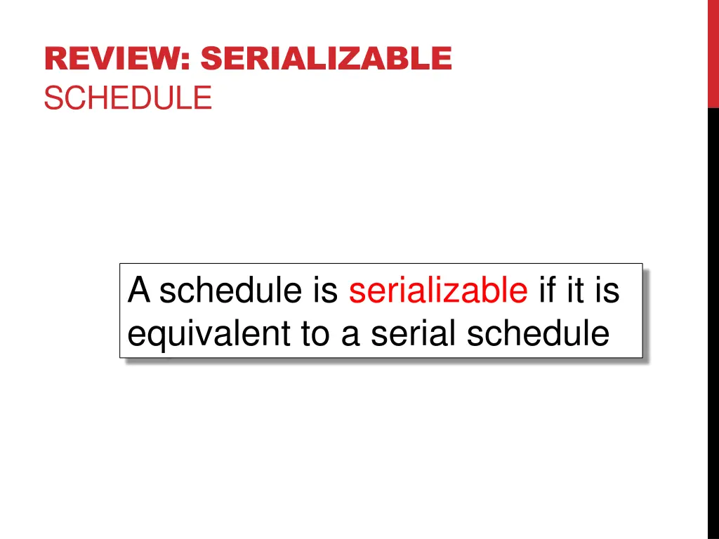 review serializable schedule