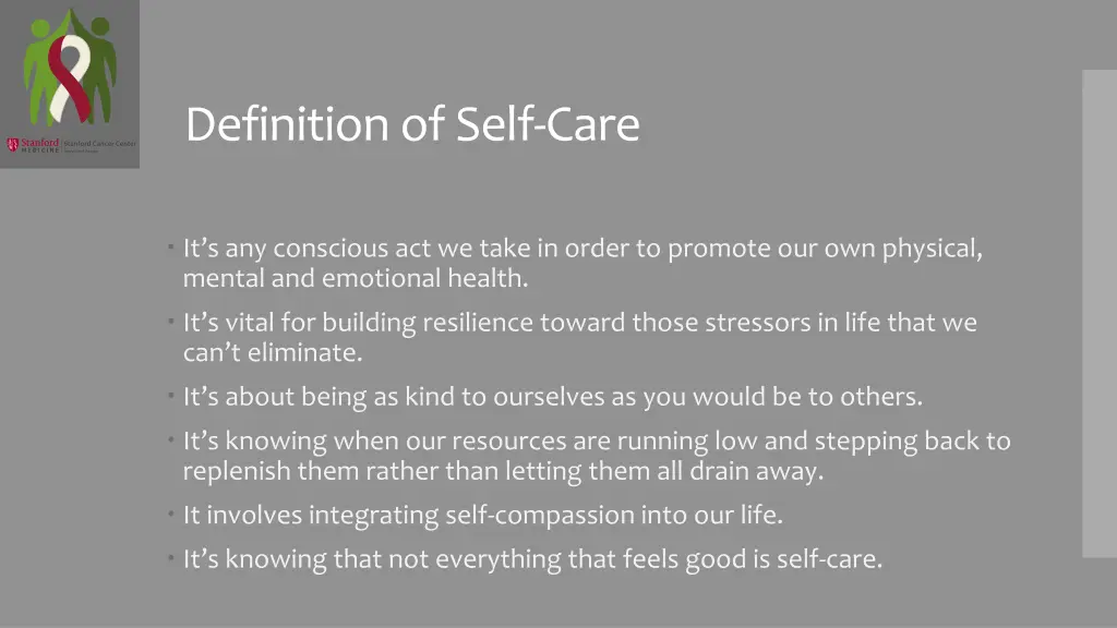 definition of self care