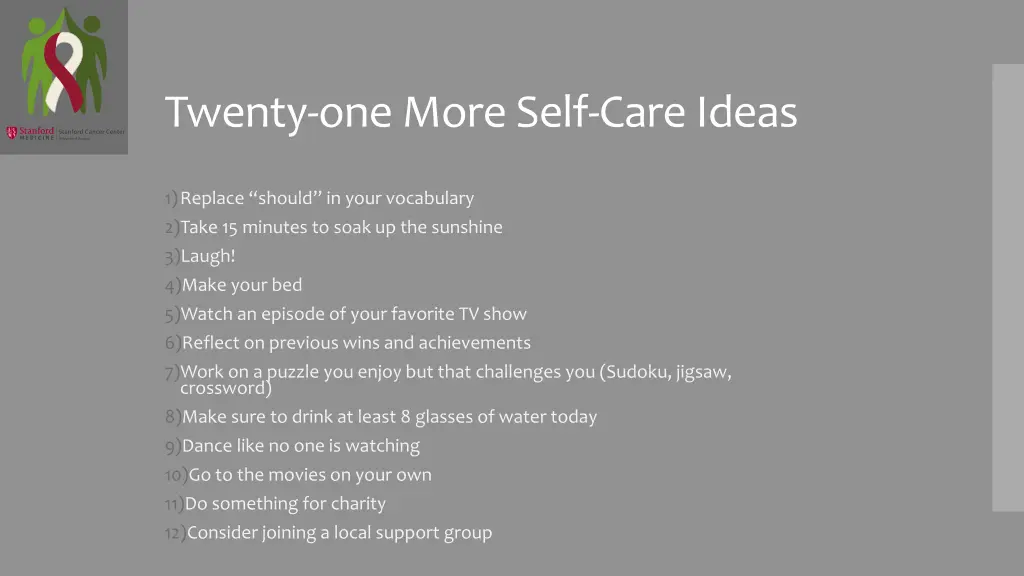 twenty one more self care ideas