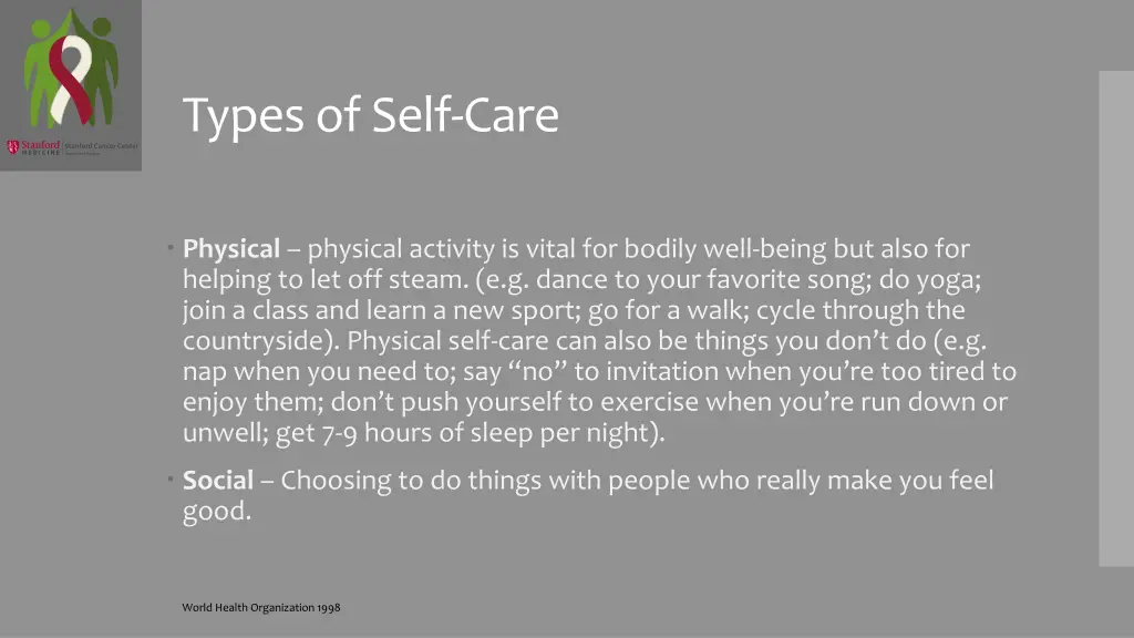 types of self care 1