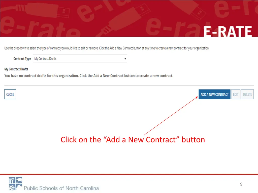 click on the add a new contract button