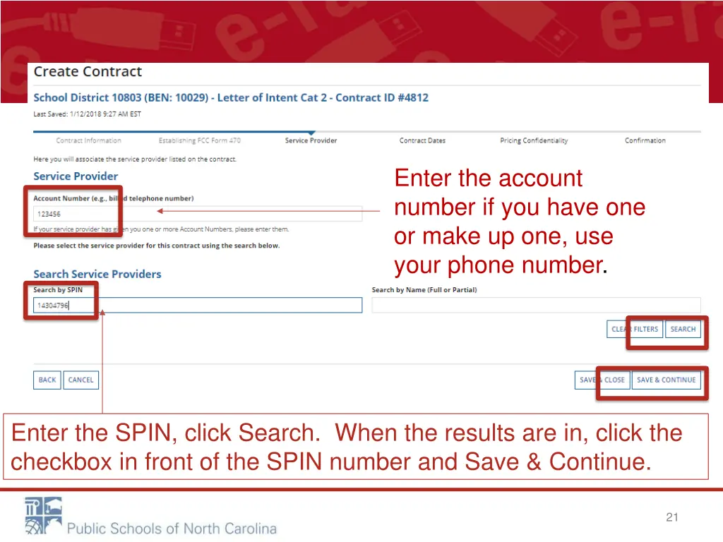 enter the account number if you have one or make