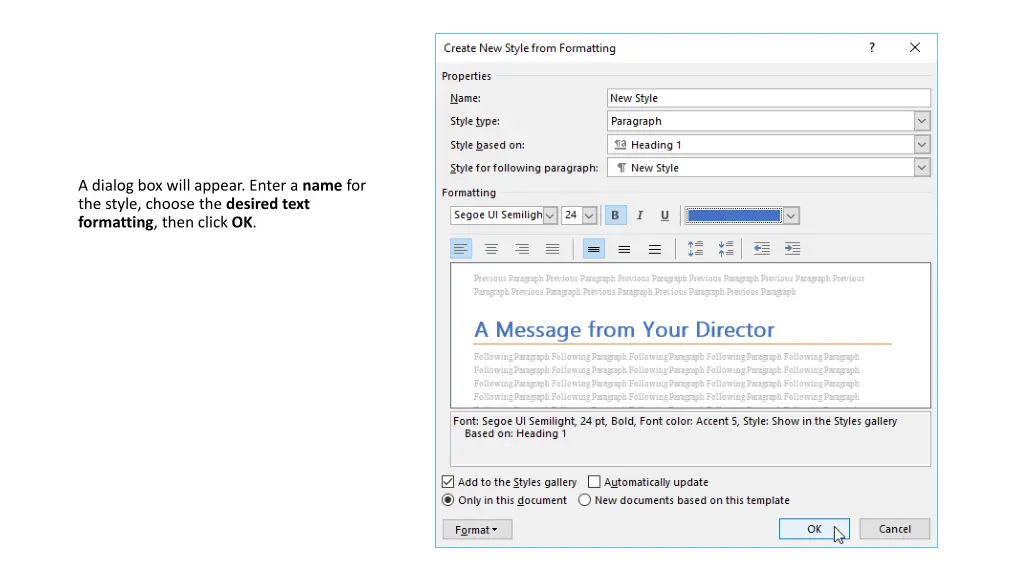a dialog box will appear enter a name