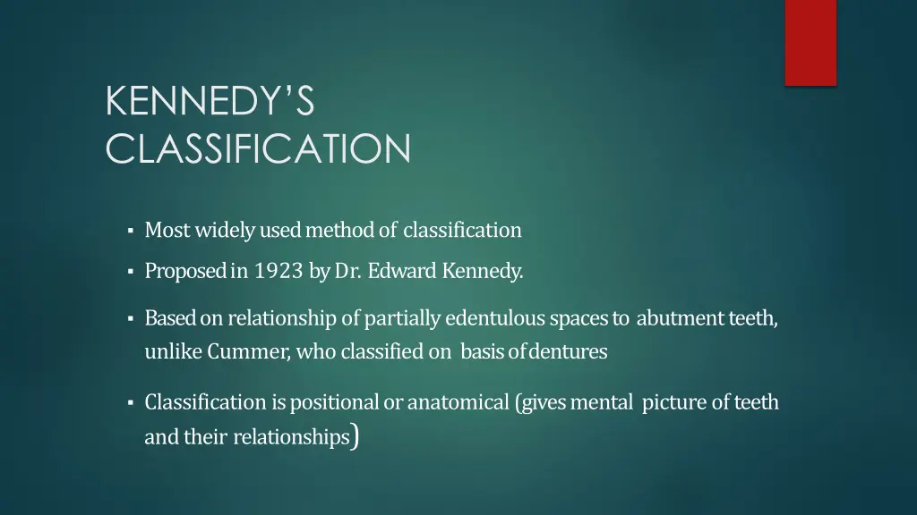 kennedy s classification