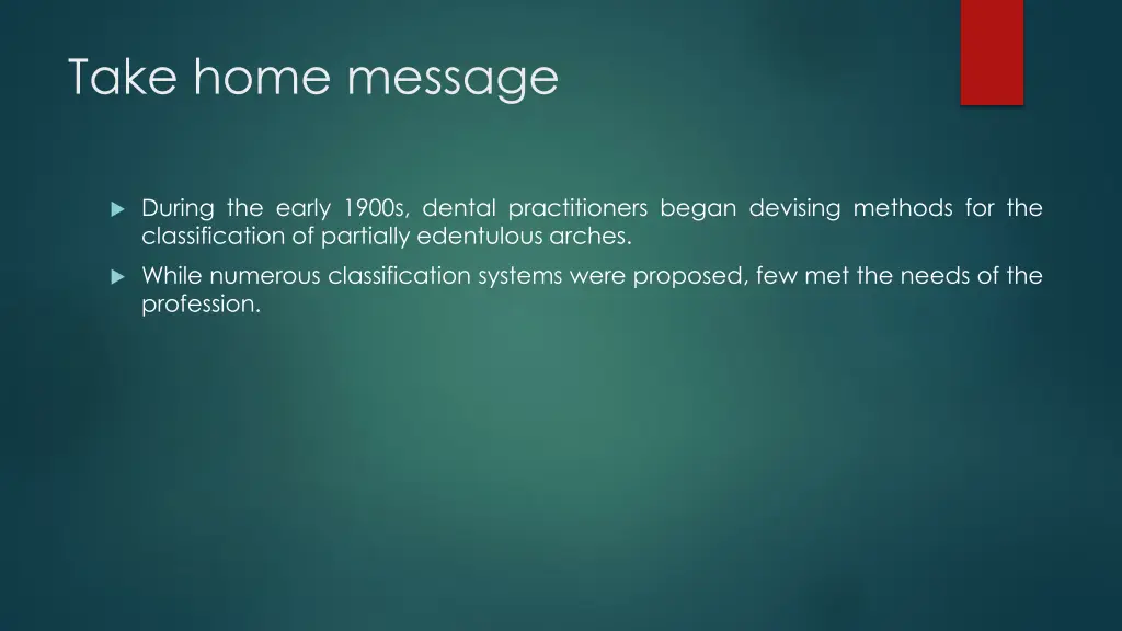 take home message