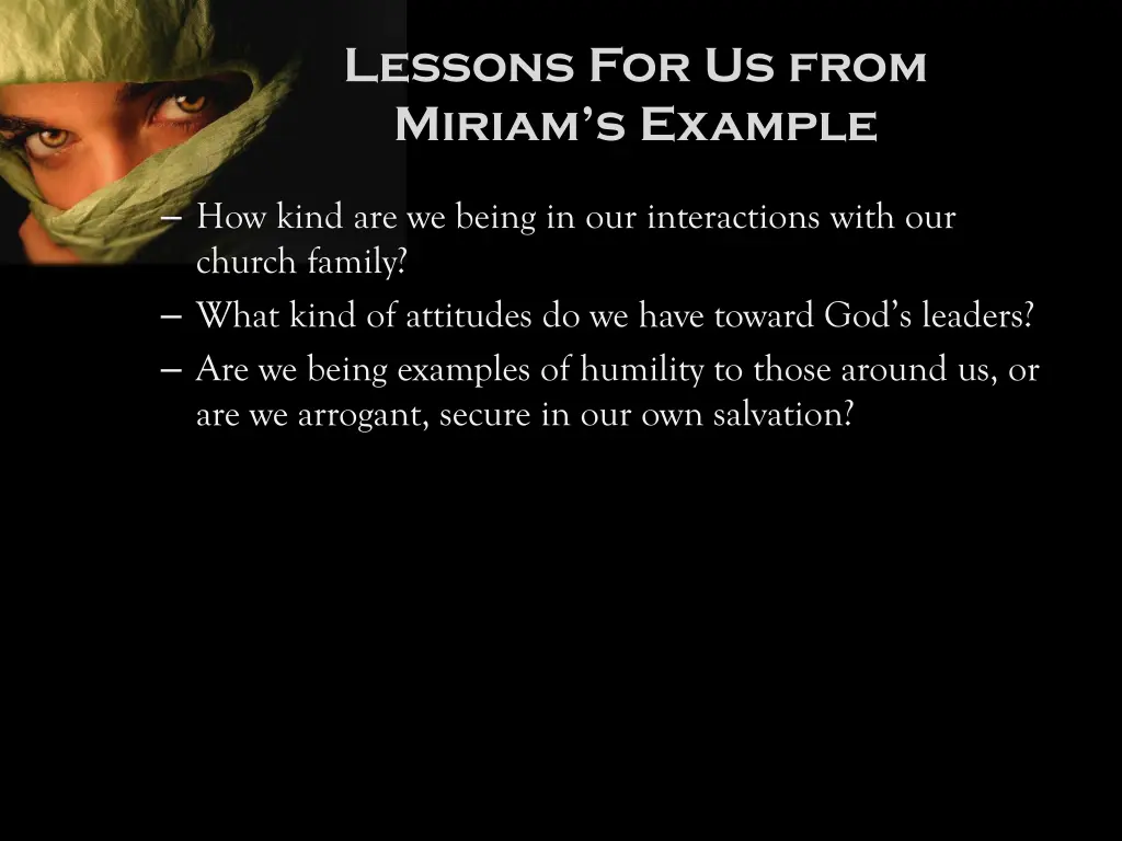 lessons for us from miriam s example