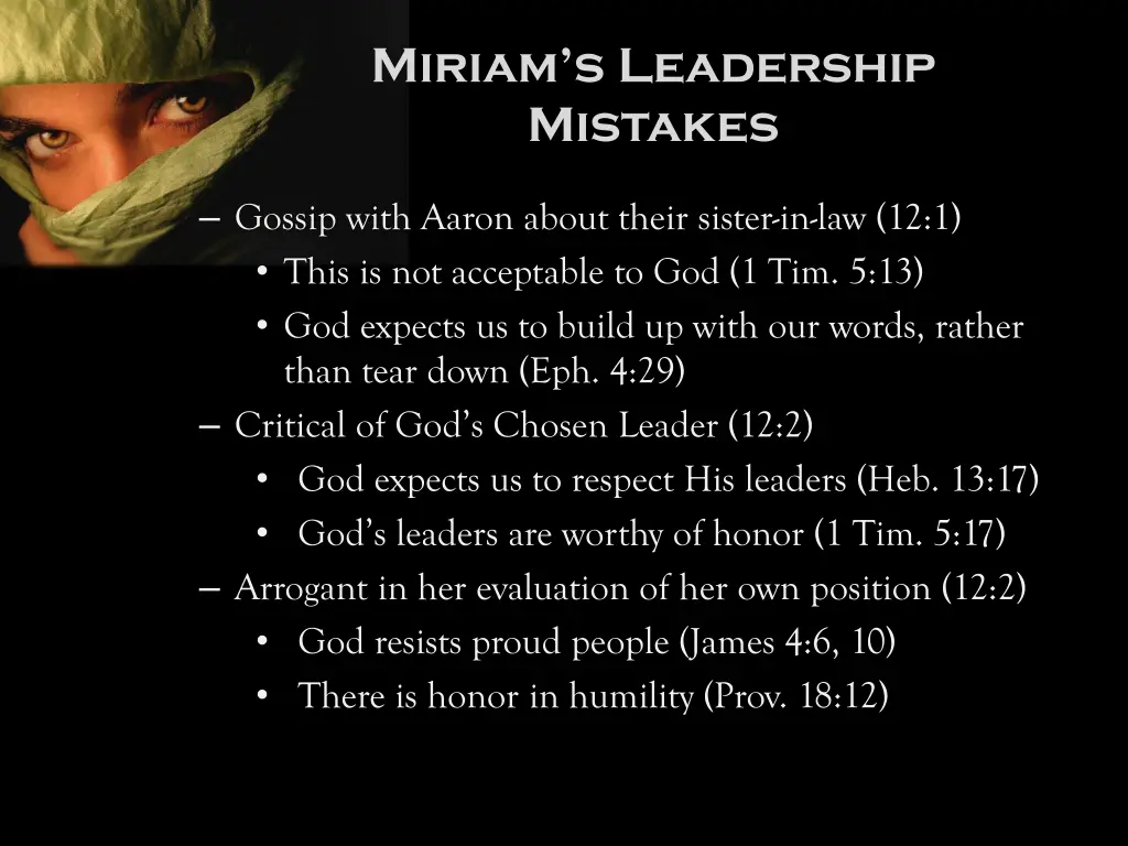 miriam s leadership mistakes