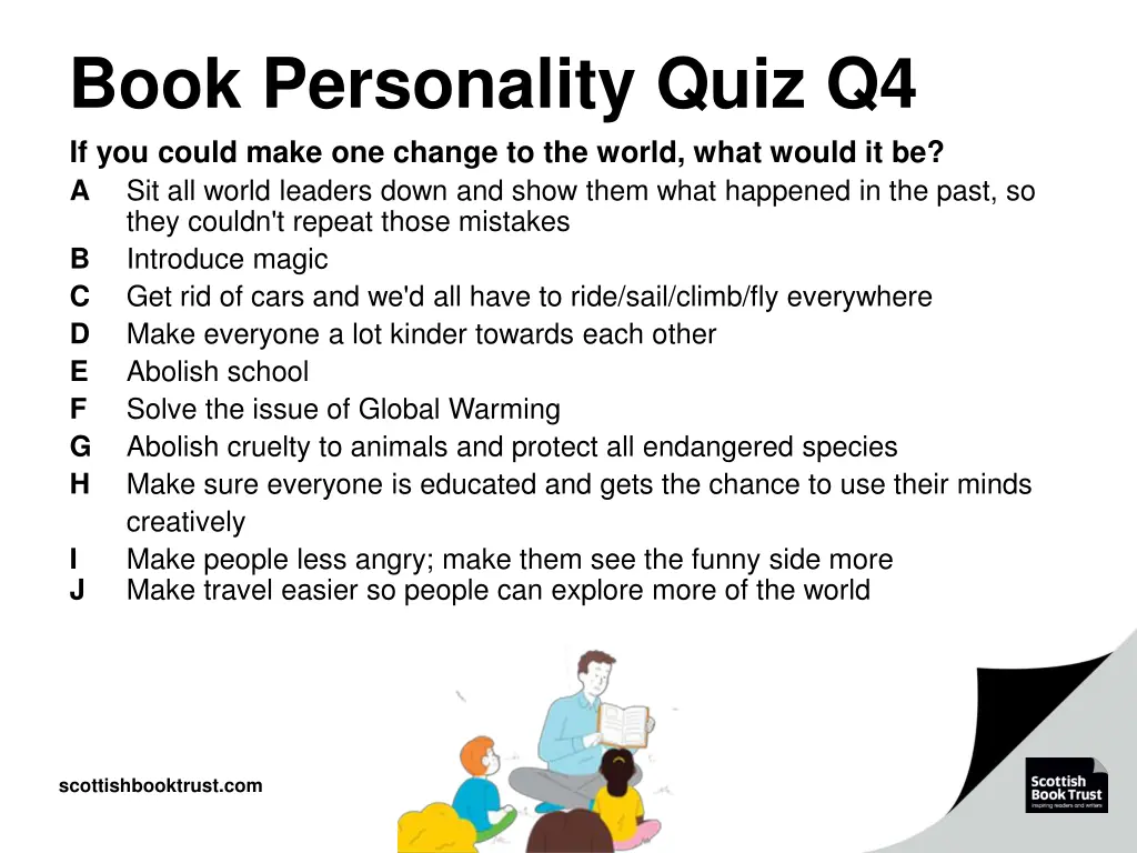 book personality quiz q4 if you could make