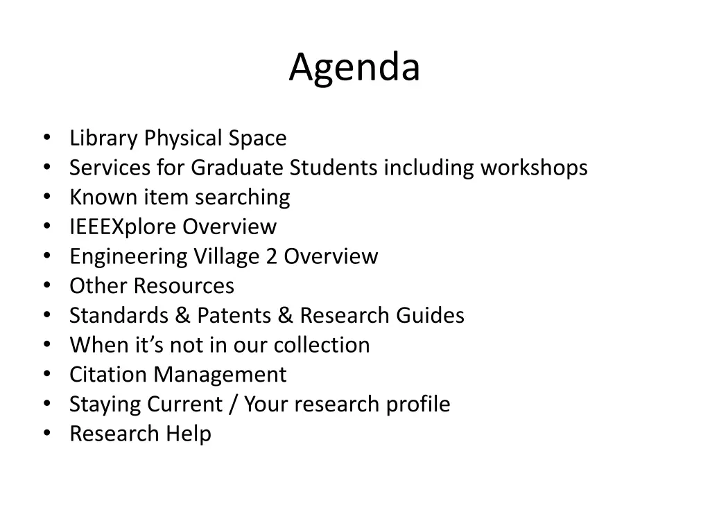agenda
