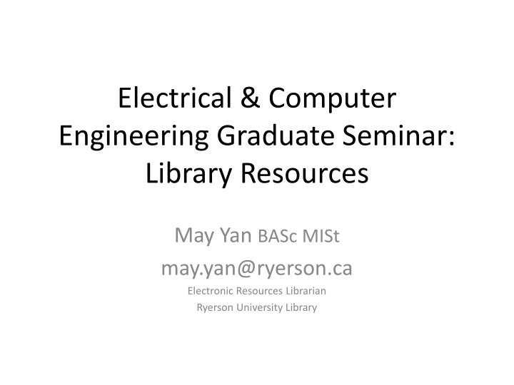 electrical computer engineering graduate seminar