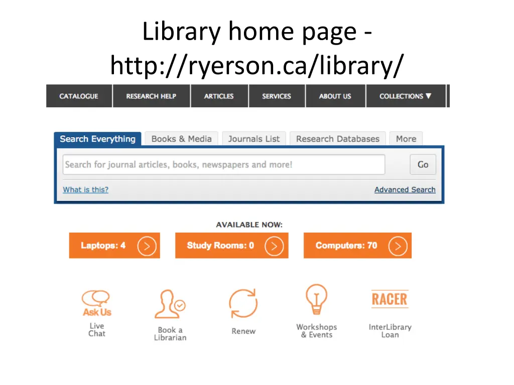 library home page http ryerson ca library