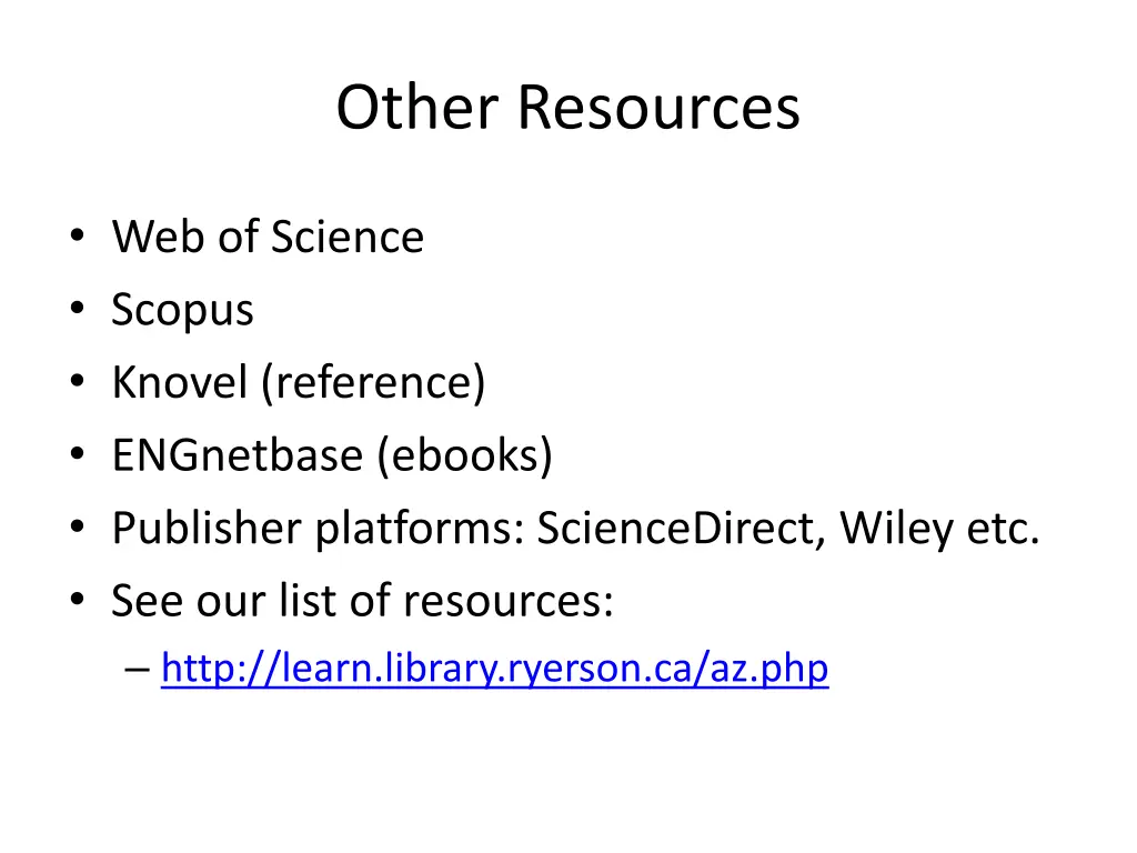 other resources