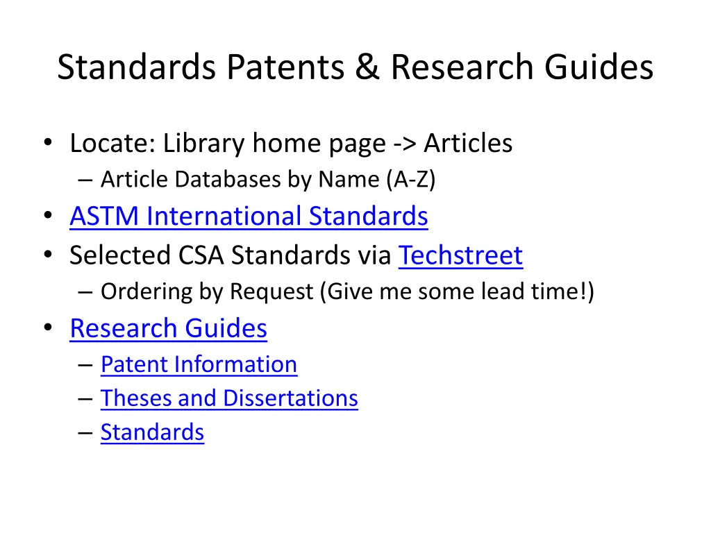standards patents research guides