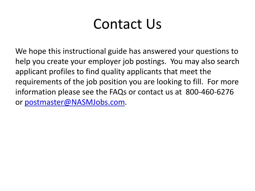 contact us