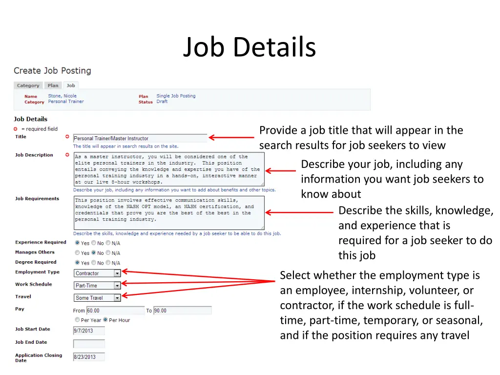 job details