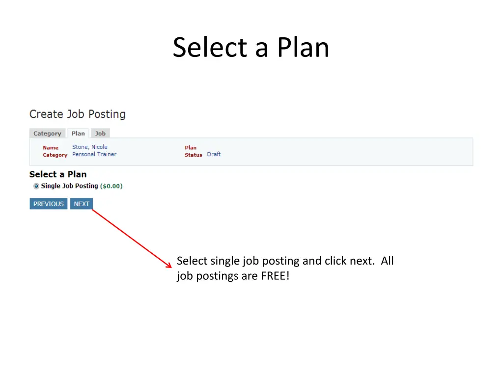 select a plan