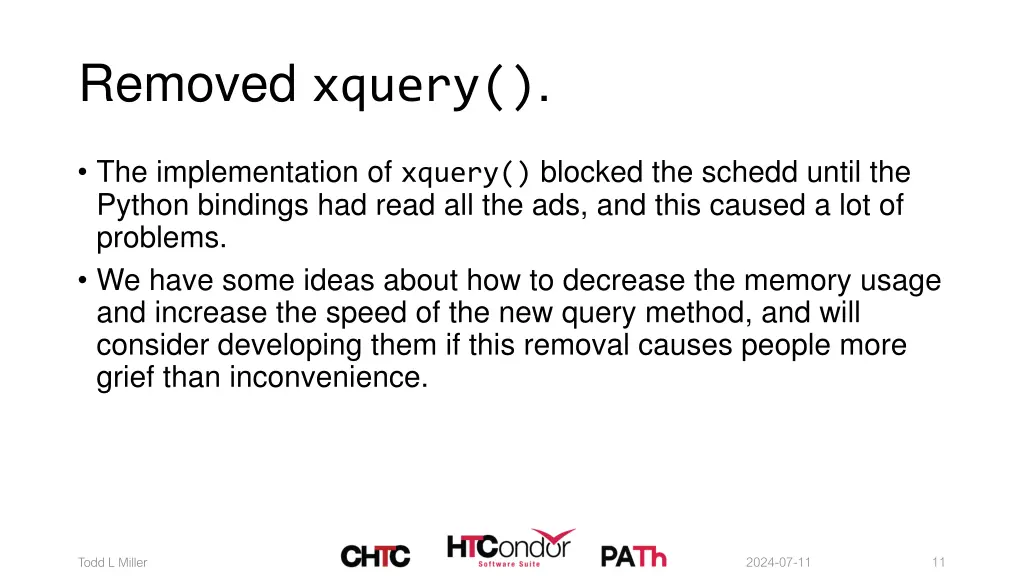 removed xquery