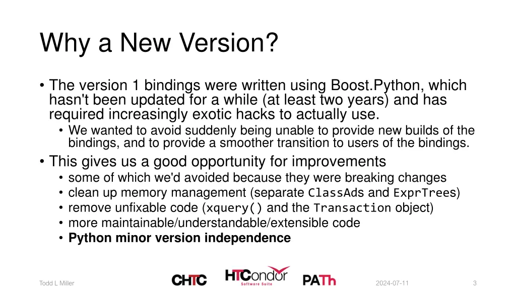 why a new version