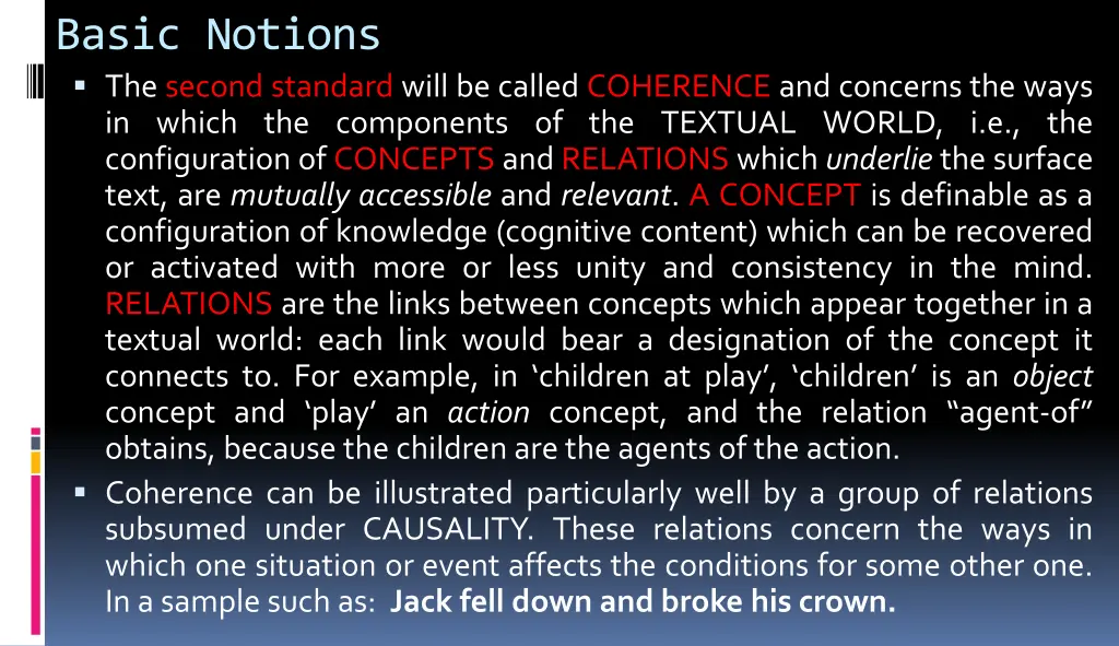 basic notions the second standard will be called