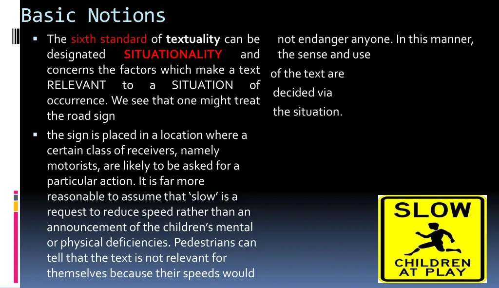 basic notions the sixth standard of textuality
