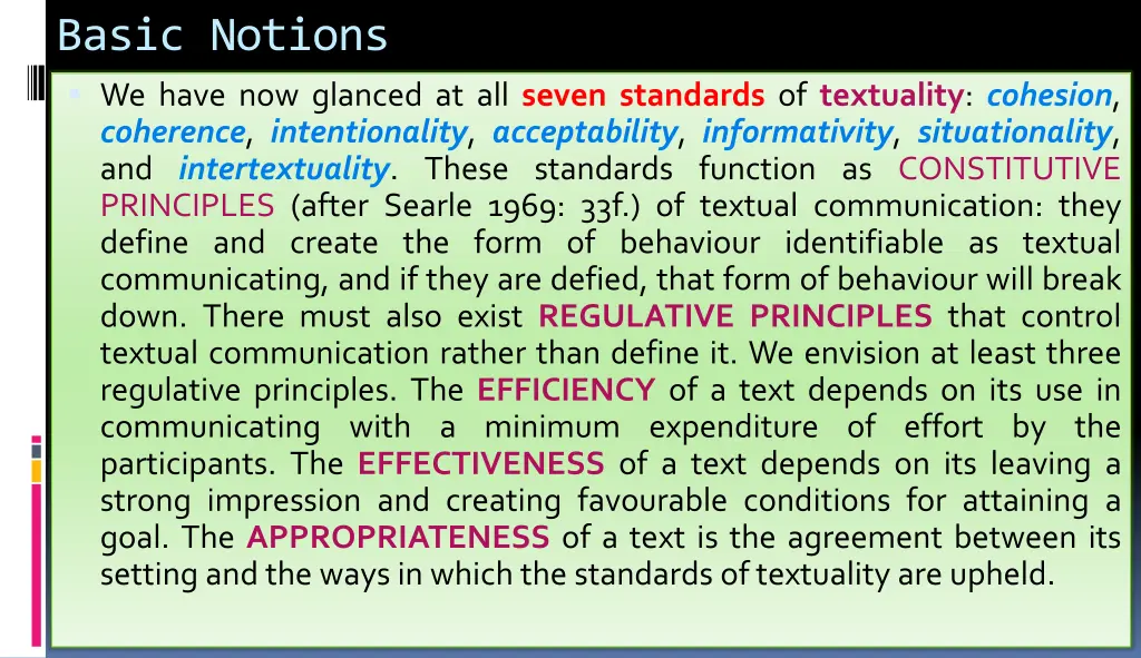basic notions we have now glanced at all seven