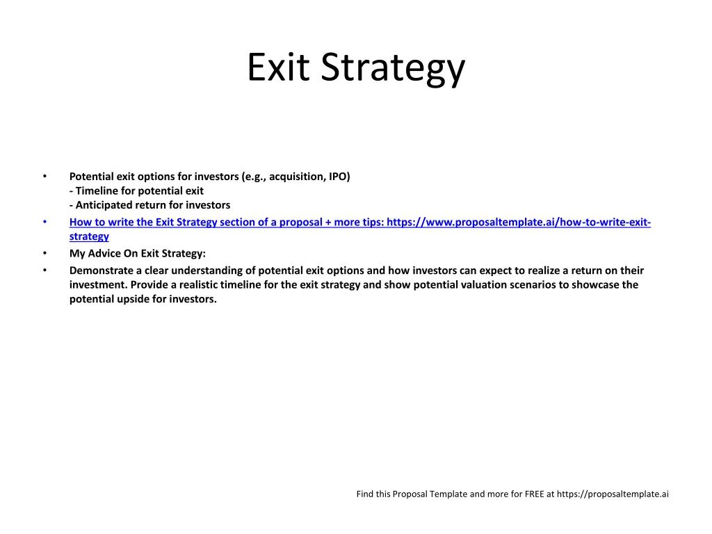 exit strategy