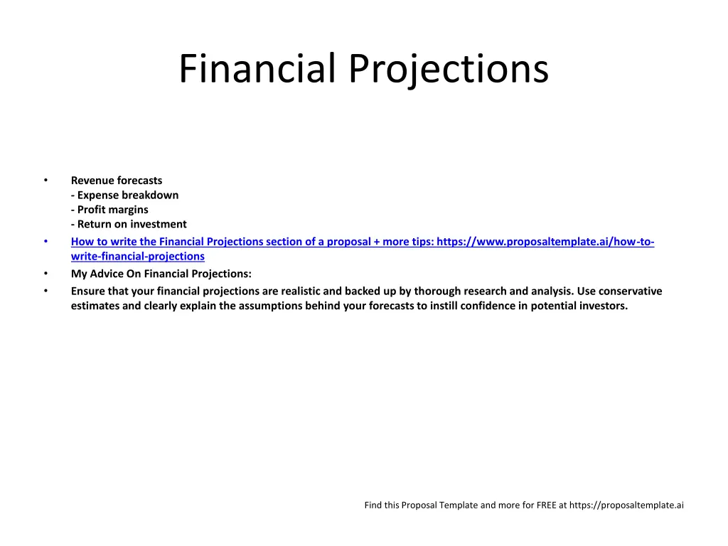 financial projections