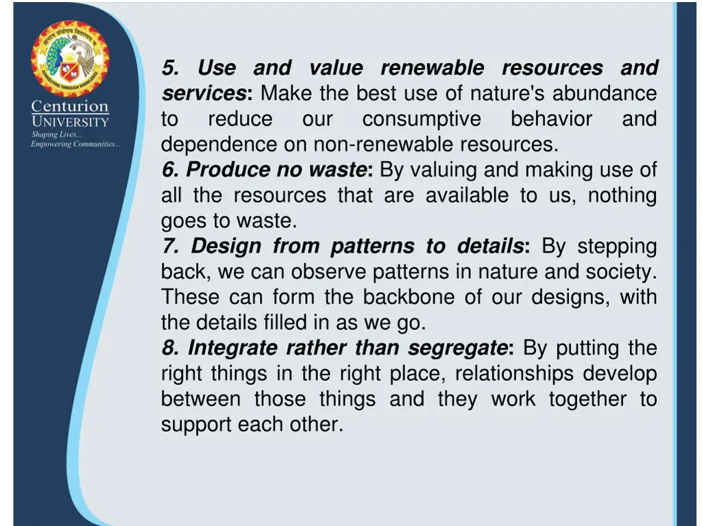 5 use and value renewable resources and services